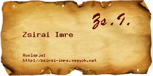Zsirai Imre névjegykártya